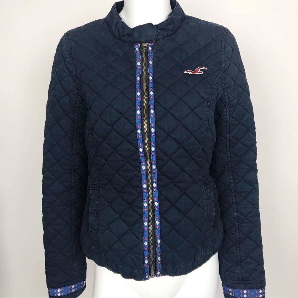 Hollister Navy Barn Quilted Jacket
